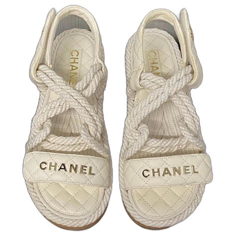 sandale chanel blanche|chanel sandals canada.